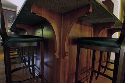 hardwood bar detail
