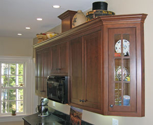 cabinet topped with antiques