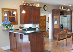 the sink cabinet, back