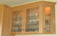 close up cabinet with glass doors