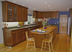 spacious oak kitchen