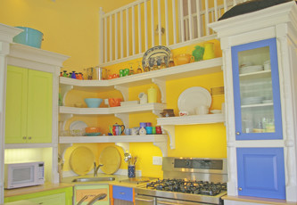 colorful shelves