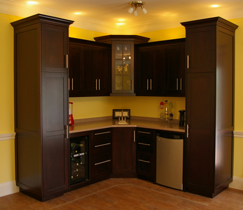 custom built-in back bar