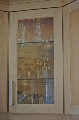 cabinets glass door, shelves