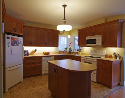 Custom cherry cabinetry