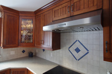 cabinet with stained glass door
