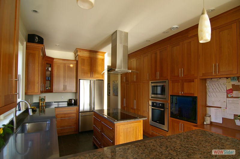 Hardwood kitchen cabinets